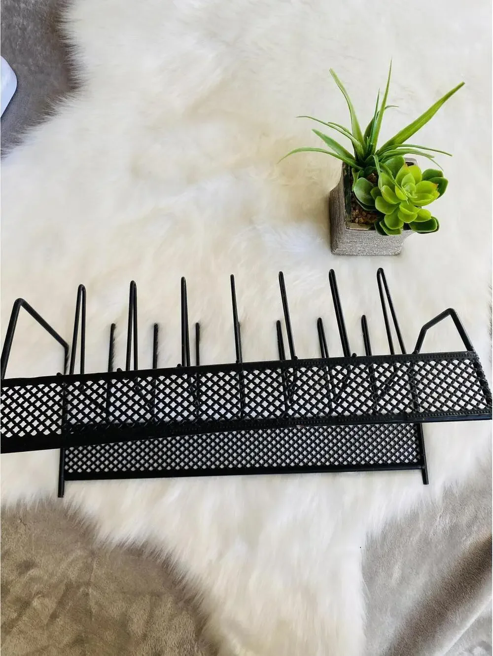 Black Metal Organizer Rack for Kitchen or Office